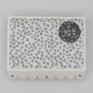 boîte artisanale porte-cartes noir blanc faite main