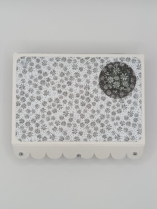 boîte artisanale porte-cartes noir blanc faite main